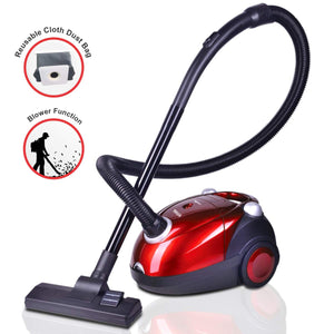 Inalsa Spruce Vacuum Cleaner-1200W for Home with Blower Function, 2L Reusable dust Bag, 2 years warranty, (Red/Black) - Home Decor Lo