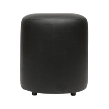 Load image into Gallery viewer, Britto Upholstered Round Faux Leatherette Pouffe: Black-Home Decor Lo