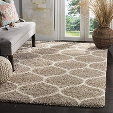 Load image into Gallery viewer, Taukir Carpets shag Collection Hand Made Carpet with 2 inch Pile moraccan Rugs. Size 3x5,feet Color, Beige/Ivory - Home Decor Lo