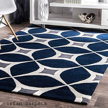 Load image into Gallery viewer, Irfan Carpets Modern Handmade Export Quality Tuffted Pure Woollen Latest Geometrical Carpet for Living Room Size 5 x 8 feet (150X240 cm) Multi - Home Decor Lo