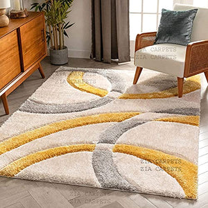 zia carpets Super Soft Modern Shag Area Rug Carpet with 2 inch Thickness 5 x 8 feet - Home Decor Lo