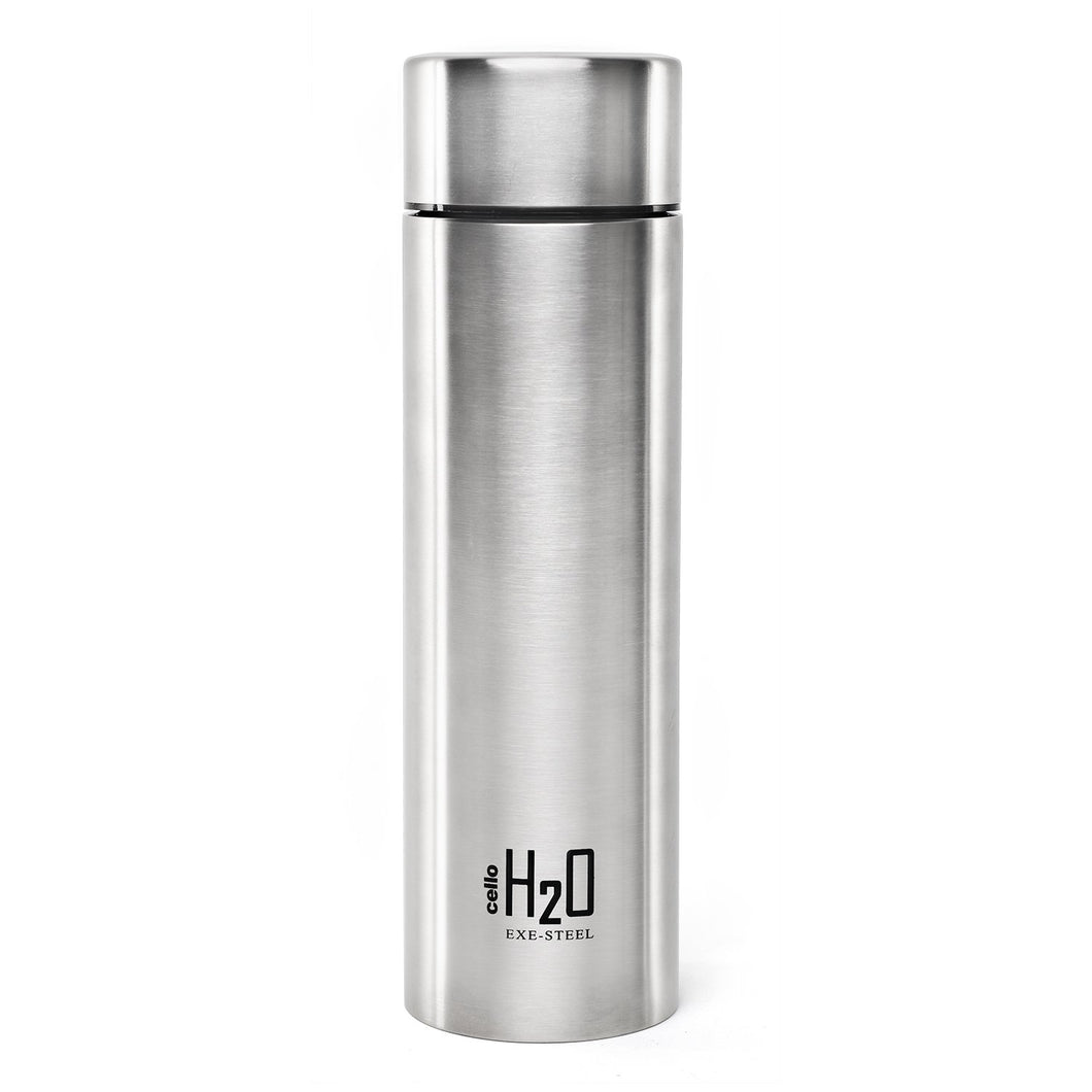 Cello H2O Stainless Steel Water Bottle, 1 Litre, Silver - Home Decor Lo