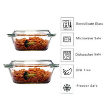 Load image into Gallery viewer, Femora Borosilicate Glass Microwave Safe Round Casseroles 700ML, 1000ML (Set of 2), Clear - Home Decor Lo