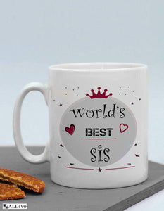 ALDIVO Combo Gift for Sister | Gift for Sister | Gift for Best Sister (12" x 12" Cushion Cover with Filler + Printed Coffee Mug +Greeting Card + Printed Key Ring) - Home Decor Lo