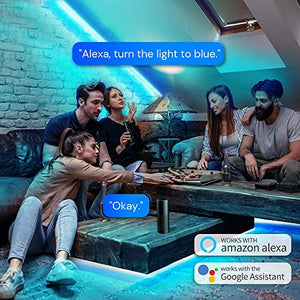 MINGER Govee 32.8ft Waterproof Wireless Smart Phone Controlled LED Light Strip Kit WiFi Music Sync Compatible with Alexa Google Assistant (Not Support 5G) - Home Decor Lo
