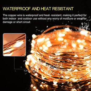 XERGY 20 Meter 200 LED's Waterproof Fairy Decorative Stary String Light - 2 M USB Powered (3 Copper Wires, Premium Quality) Warm White - Home DIY NYE Decoration Lights Wedding Birthday Festival Diwali lighting for home decoration