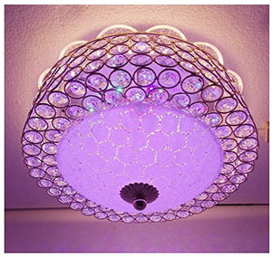 HomeShop52.com Peacock Luxury Crystal Round Chandelier Modern Hanging LED Lights (12-inch, Multicolour) - Home Decor Lo