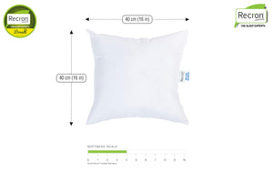 Recron Certified Dream Microfibre Cushion, 2 Piece (16"x16", White) - Home Decor Lo