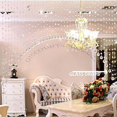 Discount4product Modern 30 Strings Acrylic String Curtain - 4ft, Transparent - Home Decor Lo
