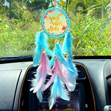 Rooh Dream Catcher ~ Good Vibes Car Hanging ~ Handmade Hangings for Positivity (Can be Used as Home Décor Accents, Wall Hangings, Garden, CarYoga Temple, Windchime) - Home Decor Lo