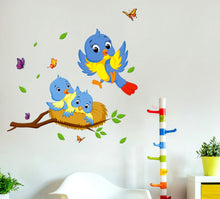 Load image into Gallery viewer, Decals Design &#39;Happy Birds Family&#39; Wall Decal (PVC Vinyl, 60 cm x 45 cm x 60 cm, Multicolour) - Home Decor Lo
