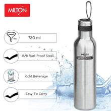 Load image into Gallery viewer, Milton Smarty Stainless Steel Water Bottle, 720ml, Silver - Home Decor Lo
