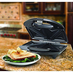 Brentwood TS-240B Black and Stainless Steel Sandwich Maker - Home Decor Lo