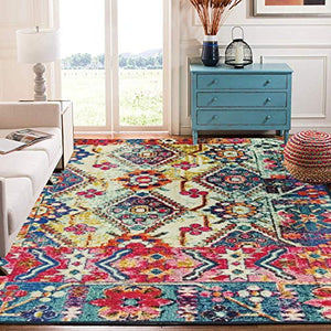Status Contract Abstract Persian Persian Carpet Rug Runner with Anti Slip Backing (Multicolour, Polyester, 5 x7 Feet) - Home Decor Lo