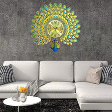 Load image into Gallery viewer, SIBY European Style 3D Metal Big Size Peacock Designer Wall Clock for Home Living Room Décor, 1Pc(Golden, 70cm x 70cm) - Home Decor Lo
