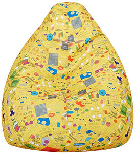 Amazon Brand - Solimo Jaunty Yellow XXXL Printed Bean Bag Cover Without Beans - Home Decor Lo