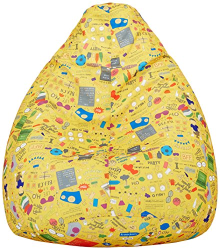 Amazon Brand - Solimo Jaunty Yellow XXXL Printed Bean Bag Cover Without Beans - Home Decor Lo
