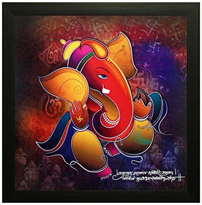 SAF Special Effect Textured Ganesha Painting (SANFO97, 30 cm x 3 cm x 30 cm) - Home Decor Lo