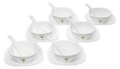 Signoraware Bamboo Plastic Soup Bowl Set, 220ml/74mm, Set of 6, White - Home Decor Lo
