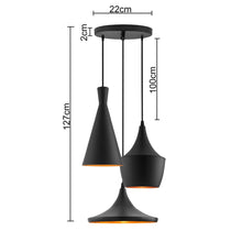Load image into Gallery viewer, Black Finish Metal Shade Hanging Pendant Ceiling Lamp - Home Decor Lo