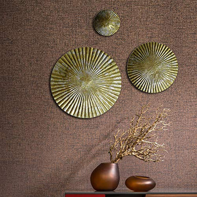 Craftter Set of 3 Bright Gold and Silver Color Circles Metal Wall Décor Hanging Large Wall Sculpture Art - Home Decor Lo