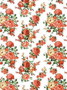 Turu Floral 5 Piece Cotton Comforter Set - White & Red - Home Decor Lo