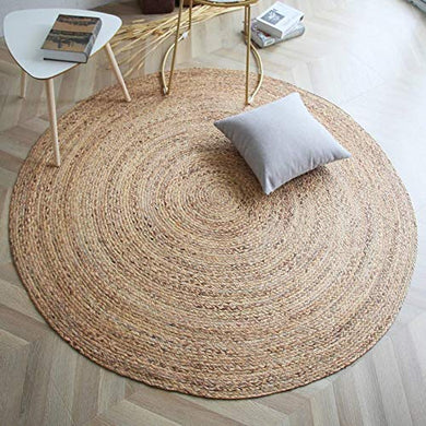Jute Rugs Available at Jute Rugs Online Stores, Buy Jute Area Rugs, Beautifully Braided Jute Rugs, Cotton Carpet and Round Jute Rugs (Natural Color, 3 * 3 Ft Round) - Home Decor Lo