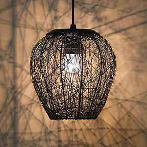 Homesake Wire Mesh, Chandelier Hanging Light Decorative Light Lamp for Living Room, Home, Bedroom, Jhumar Lighting for Home Decor Items (Black) - Pack of 1