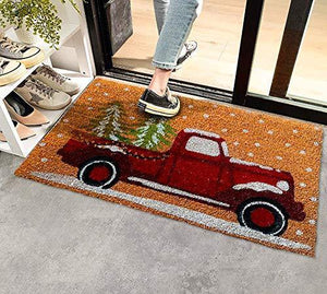 Mats Avenue Heavy Duty Coir Door Mat Natural Printed with The Ultimate Christmas Theme 60 x 90 cm for All Entrances Large Size - Home Decor Lo