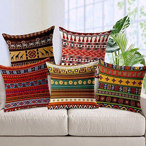 AEROHAVEN™ Set of 5 Decorative Hand Made Jute Throw/Pillow Cushion Covers - (16 X 16 INCHES) - Home Decor Lo