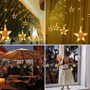 PESCA Star Shape Acrylic Light Curtain for Decoration, Yellow (Star Light) - Home Decor Lo
