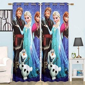 Ami Creation Digital Cartoon Print Door Curtain for Kids Room Living Room Pack of 1 (Frozen, 7ft) - Home Decor Lo