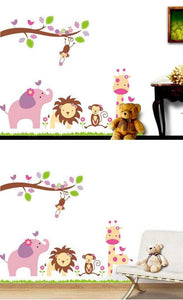 Decals Design StickersKart Wall Stickers Baby Cartoon Animal Kingdom Kids Room (Multicolor) - Home Decor Lo