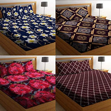 Load image into Gallery viewer, HIYANSHI HOME FURNISHING Combo Set of 4 Super Soft Microfiber Double Bedsheet with 8 Pillow Covers,Colour-Multi - Home Decor Lo