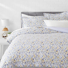 Load image into Gallery viewer, AmazonBasics Microfiber 3-Piece Quilt/Duvet/Comforter Cover Set - Queen, Blue Floral - with 2 pillow covers - Home Decor Lo