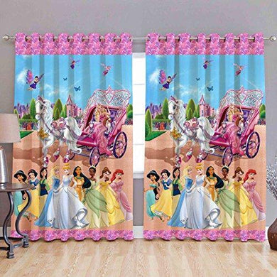 Homecrust 3D Curtain Elegant Curtain Girls World - 2 pcs - Home Decor Lo