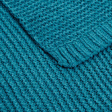 Load image into Gallery viewer, AmazonBasics Knitted Chenille Throw Blanket - 66 x 90 Inches, Teal - Home Decor Lo