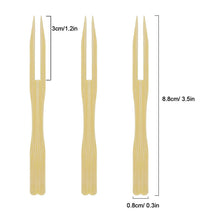 Load image into Gallery viewer, Sainath Traders Disposable Wooden Fruit Fork 8 cm (3.1 inches) |Mini Fork |Bamboo Party Forks |Mini Cocktail Pick |Fruit Apetizer Dessert Fork - Home Decor Lo