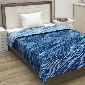Divine Casa Luxor Microfibre Single Comforter - Denim Blue - Home Decor Lo