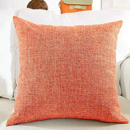 Khooti Jute Cushion Cover, 16x16 (Orange)(Pack of 1) - Home Decor Lo