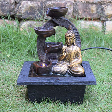 Puja N Pujari Polyresin Water Fountain (24 x 17 x 14 cm, Black) - Home Decor Lo