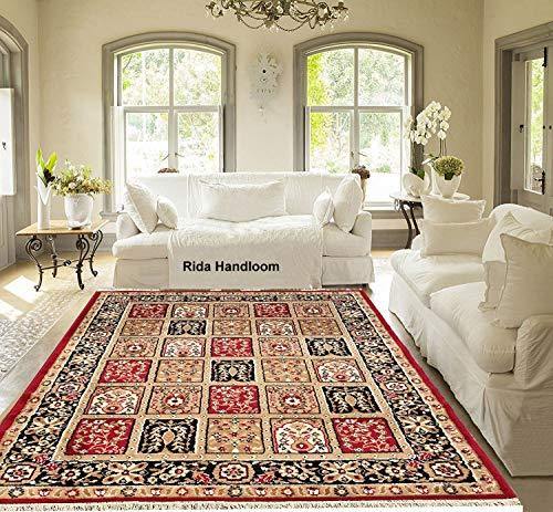 Paradise Carpet Creation Geometric Design Acrylic Wool Soft and Thick  Carpet/Rug, 6 x 8 feet Carpet for Living Room/Home, (180 x 235 cms) Brown