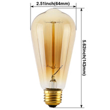 Load image into Gallery viewer, Homesake® Tungsten Squirrel Cage Filament Vintage Base Bulb: Yellow - Home Decor Lo