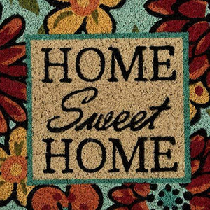 SWHF Coir Door Mat with Anti Skid Rubberized Backing: Multi (Home Sweet Home) - Home Decor Lo