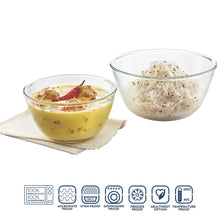 Load image into Gallery viewer, Borosil IH22MB12021 Glass Mixing Bowl Set, 2-Pieces, Transparent - Home Decor Lo