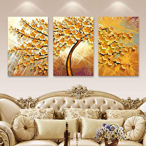 Rangoli 3D Print Flower MDF Framed Painting for Home Decoration (3D Unique, 12 inch x 18 inch,Each Frame Size Set of 3) Water Proof Wall Hanging - Home Decor Lo