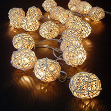 Load image into Gallery viewer, Ascension ® 4 Meters 16 LEDs Globe Rattan Balls String Lights for Home Decoration Festival Decor Lights Indoor Outdoor Decorative Fairy Lights Curtain (Warm White) AC Powered - Home Decor Lo