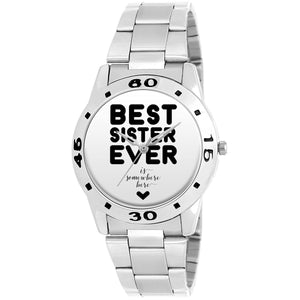 Bigowl Analogue White Dial Women's Watch (WOMEN-BOBASIC-Best Sister Ever) - Home Decor Lo