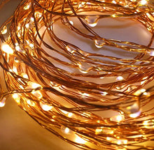 Load image into Gallery viewer, Quace Copper String Led Light 10M 100 LED Battery Operated Wire Decorative Fairy Lights Diwali Christmas Festival - Warm White - Home Decor Lo