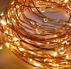Quace Copper String Led Light 10M 100 LED Battery Operated Wire Decorative Fairy Lights Diwali Christmas Festival - Warm White - Home Decor Lo